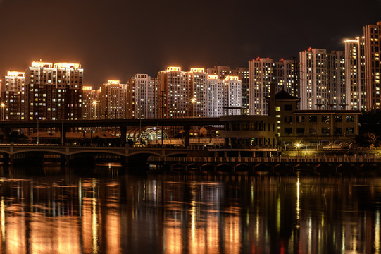 中国长春伊通河夜景