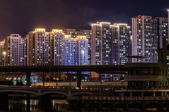 中国长春伊通河夜景