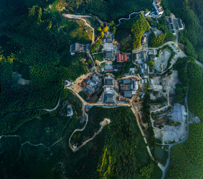 杭州余杭径山寺航拍