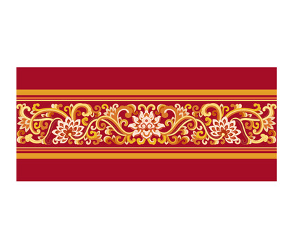紅色古典花紋