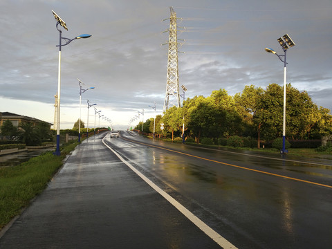 雨天道路素材