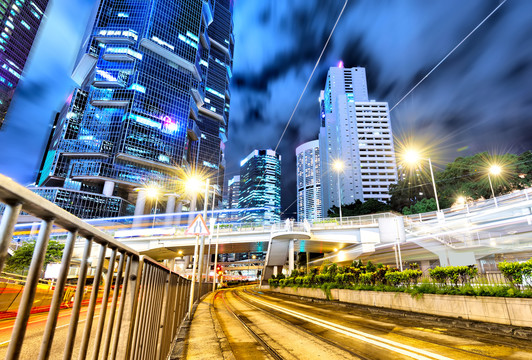 香港街道夜景