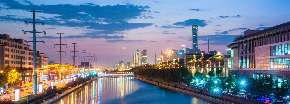 通惠河夜景全景