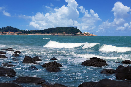 火山岛海浪