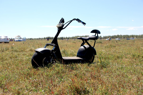 草原上的哈雷电动车