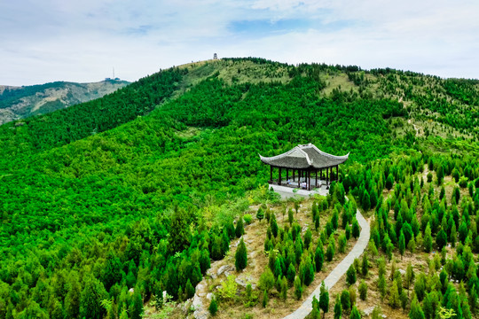 航拍徐州贾汪区大洞山