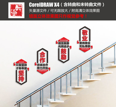 企業(yè)標(biāo)語(yǔ)樓梯文化墻