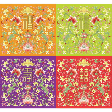 福祿壽喜花紋