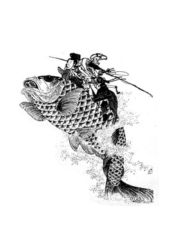 鈴木春信騎魚武士