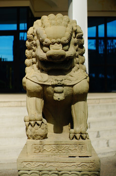 中国传统文化雕塑建筑设计石狮子