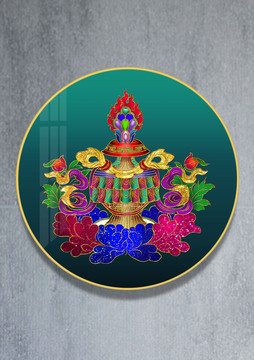 新中式中國風(fēng)如意八吉祥寶瓶