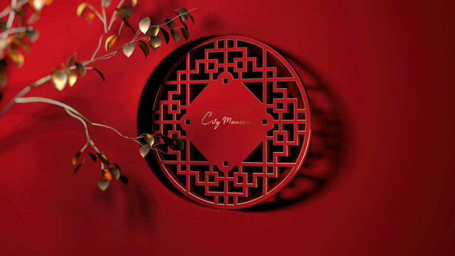 紅色中式背景