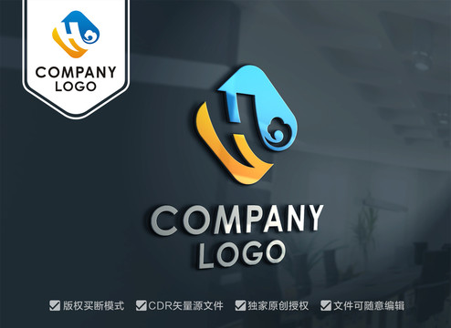 動感H祥云標志祥云H標志