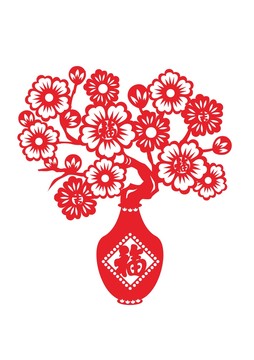 花開富貴燒花剪紙