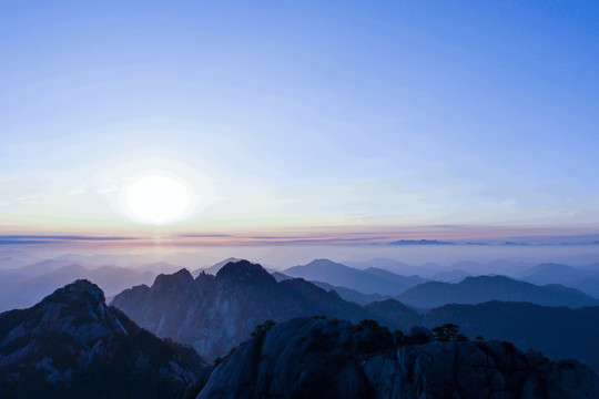 黄山夕阳