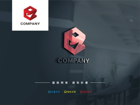 EZ六邊形空間裝飾LOGO