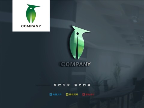 绿叶啄木鸟LOGO