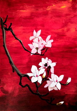 白玉紅墻插畫(huà)