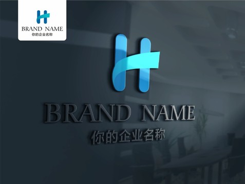 H藍(lán)色彩旗創(chuàng)意標(biāo)志LOGO