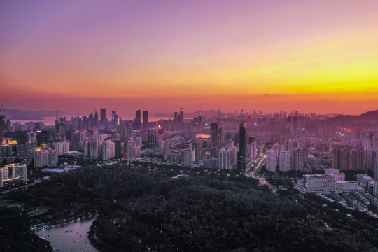 深圳中心区夜景航拍