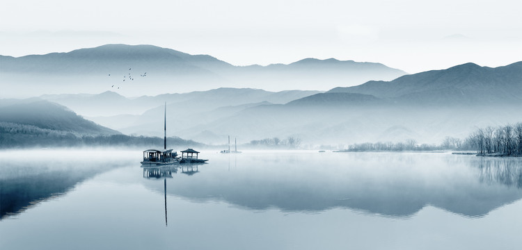 水墨山水风景画