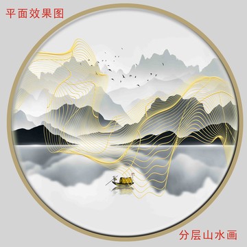 金线抽象装饰画