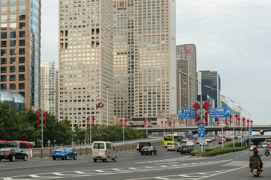 北京国贸桥街景