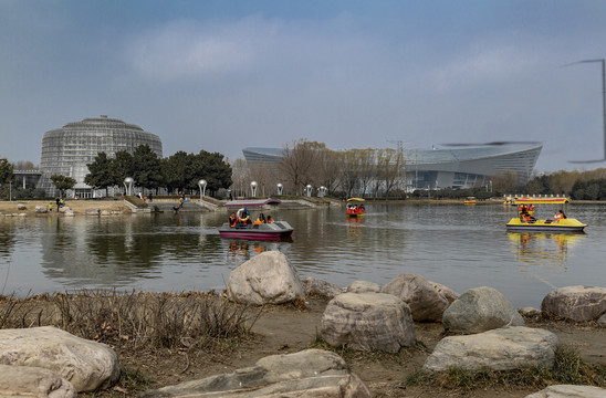 湖泊建筑素材