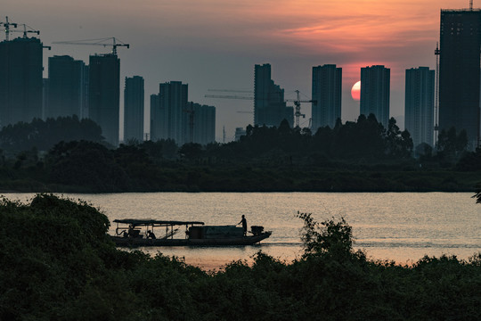 夕阳下的城市