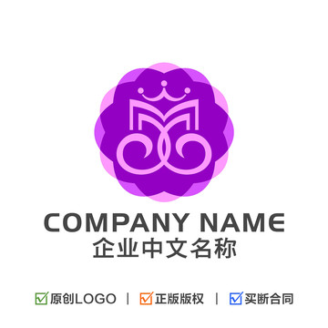 字母M化妆品美容院LOGO