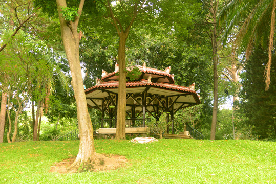 越南胡志明市统一宫园林及凉亭