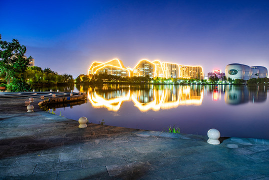 杭州白马湖夜景