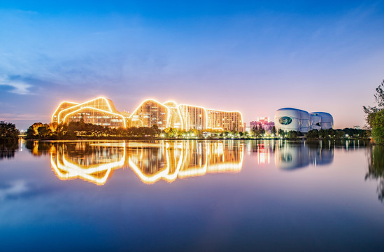 杭州白马湖夜景