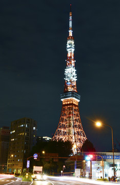 日本东京塔的夜景