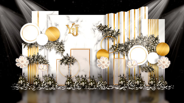 簡(jiǎn)約香檳白大理石婚禮