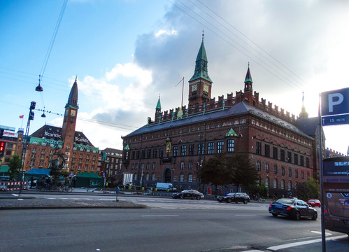丹麦风光哥本哈根市政大厅外观
