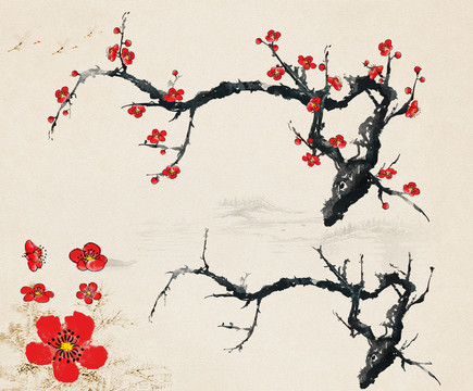 原創(chuàng)鼠繪梅花