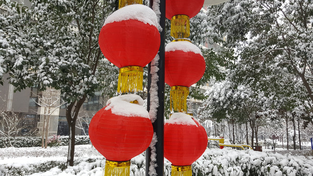 雪里的红灯笼