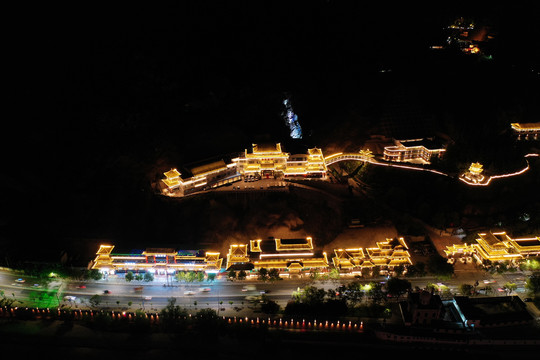 新疆可克达拉市夜景航拍