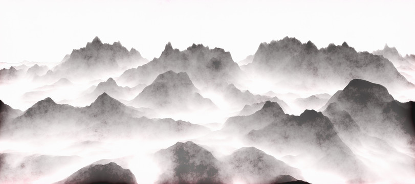 水墨山