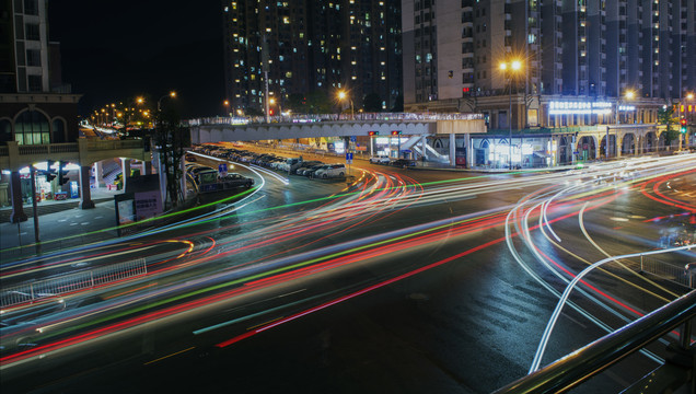 夜景车轨光绘