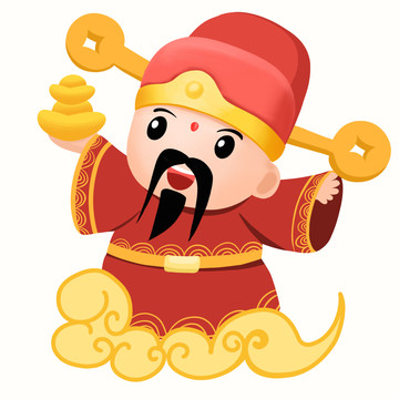 q版財神騰云駕霧