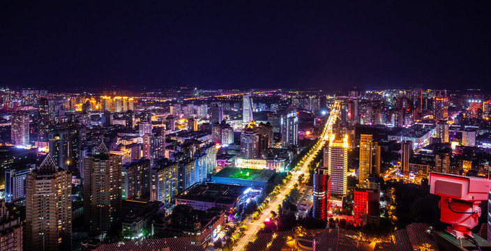 哈尔滨城市建筑夜景