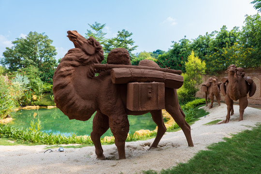 丝绸之路骆驼雕塑