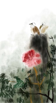 水墨花鳥(niǎo)裝飾畫