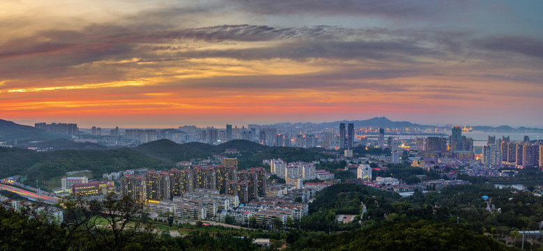 中国山东省烟台市城市风光