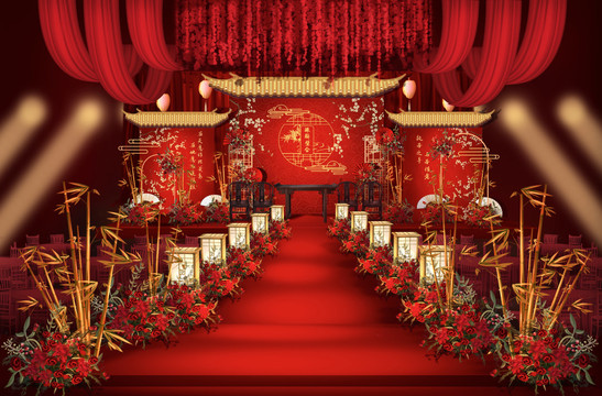中式红金婚礼