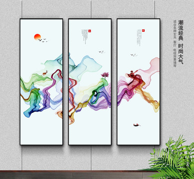 抽像水墨背景畫
