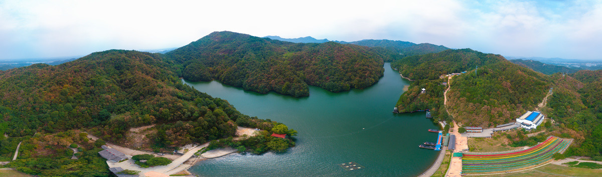 武汉木兰天池风景区航拍风光