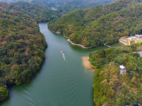 武汉木兰天池风景区航拍风光